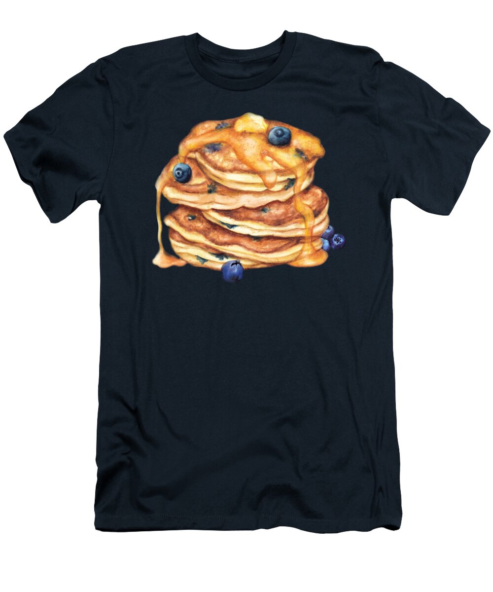 Breakfast Food Pancakes with Syrup and Blueberries Amanda Dilworth T-Shirt