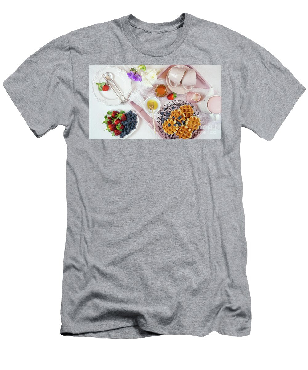 Breakfast Tray with Waffles Honey and Fruit Milleflore Images T-Shirt