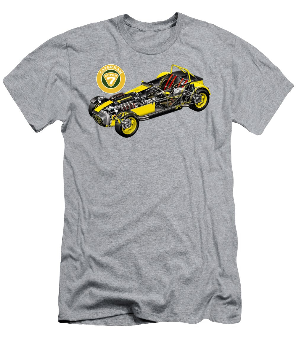 British Lightweight Sport Car Caterham Super 7 Jpe Cutaway Automotive Art Vladyslav Shapovalenko T-Shirt