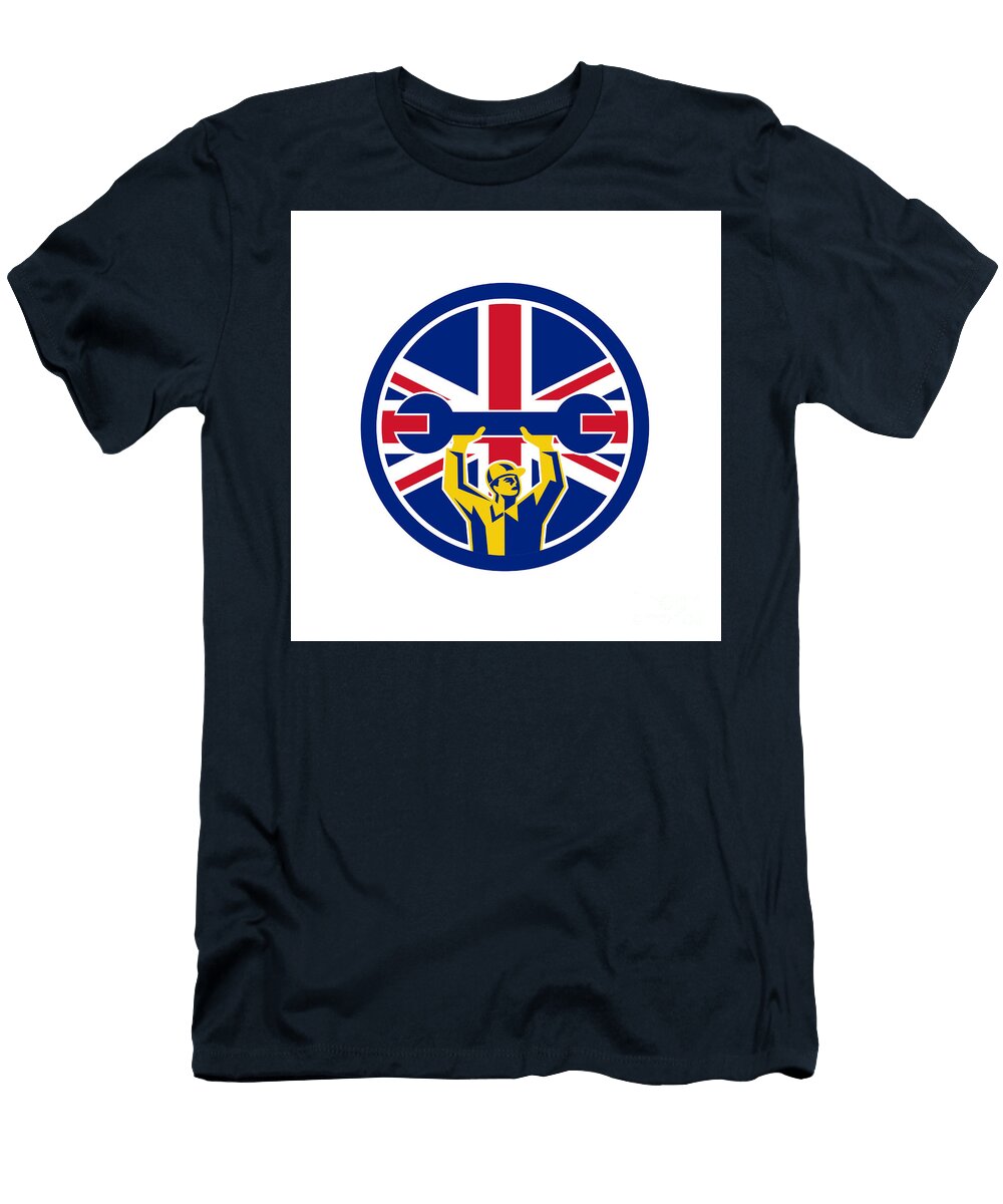 British Mechanic Union Jack Flag Icon Aloysius Patrimonio T-Shirt