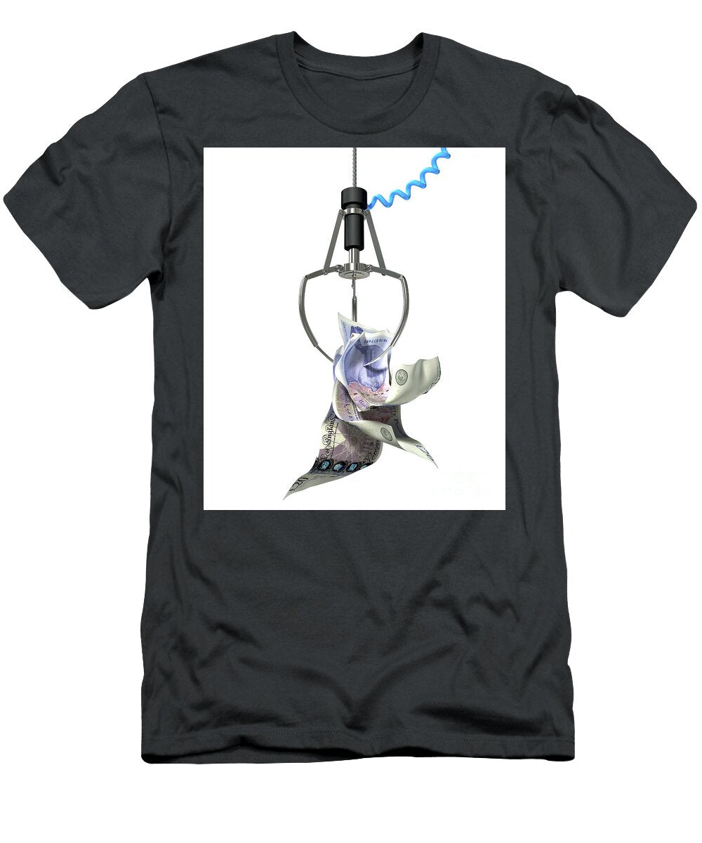 British Pound Sterling in a Robotic Claw Allan Swart T-Shirt