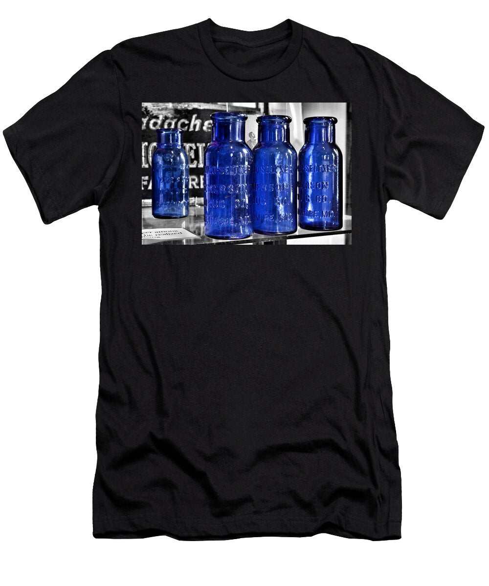 Bromo Seltzer Vintage Glass Bottles Collection Backwards Z Marianna Mills T-Shirt