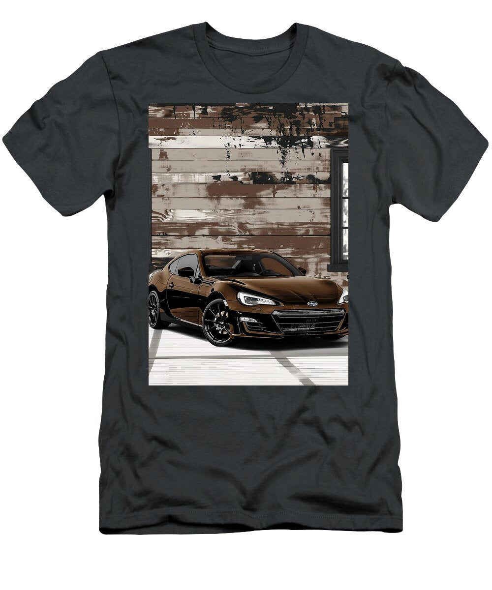 Bronze Subaru Sports Car in a Vintage Garage Destiney Sullivan T-Shirt