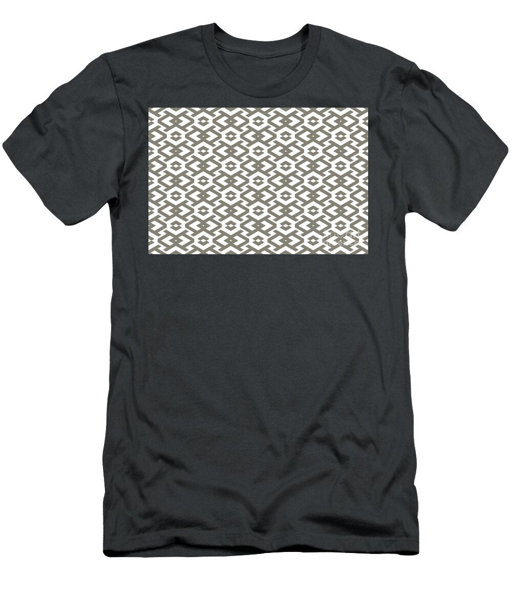 Brown and White Art Deco Geometric Shape Pattern 2022 Popular Colour Fireplace Mantel 0569 Petite Pattern Minimal Graphic Designs T-Shirt
