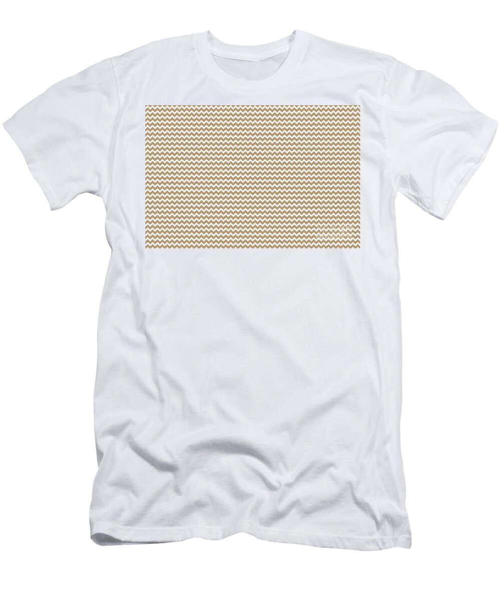 Brown and White Chevron Zig Zag Line Pattern Petite Pattern Minimal Graphic Designs T-Shirt