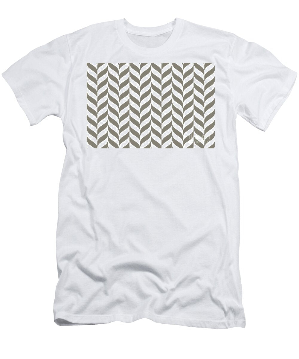 Brown and White Pretty Herringbone Pattern 2022 Popular Colour Fireplace Mantel 0569 Petite Pattern Minimal Graphic Designs T-Shirt