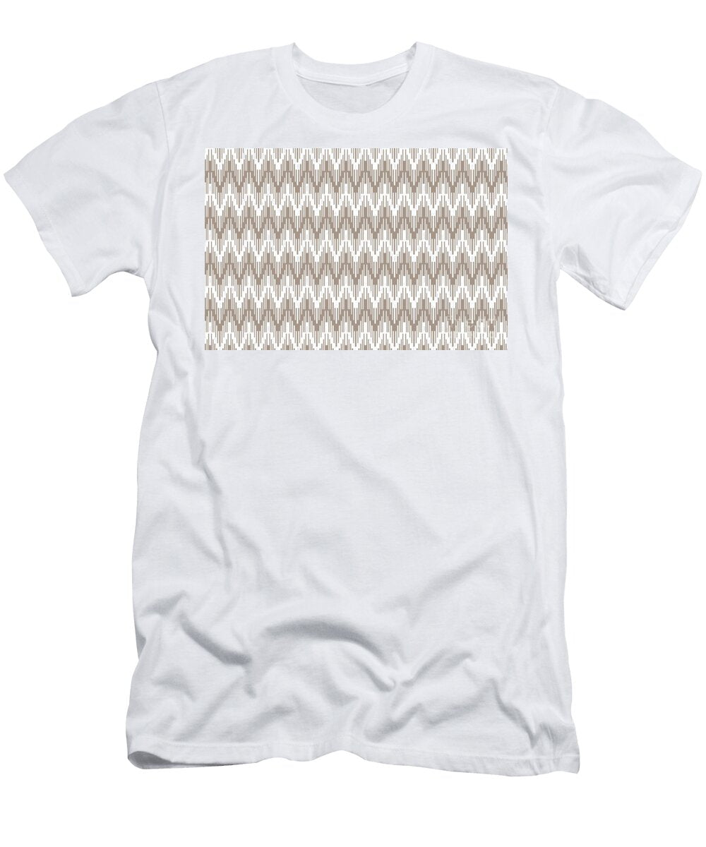 Brown and White Stripe Chevron Ripple Pattern Petite Pattern Minimal Graphic Designs T-Shirt