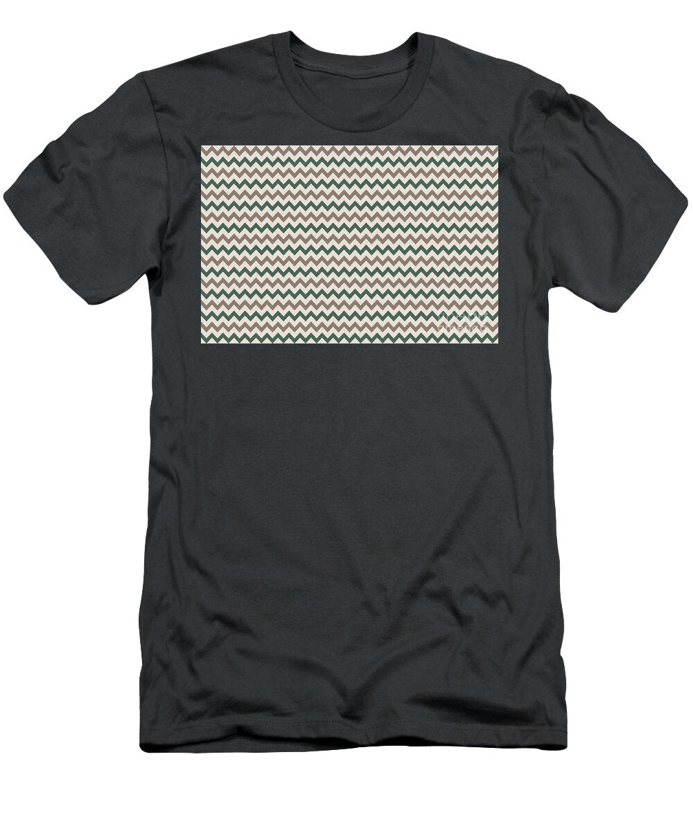 Brown Cream Green Chevron Horizontal Line Pattern Petite Patterns T-Shirt