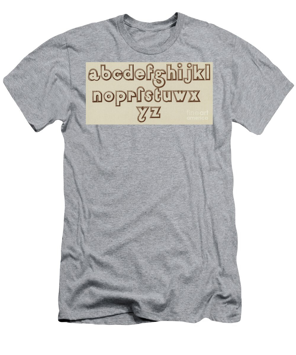 Brown Small Relief Font English School T-Shirt