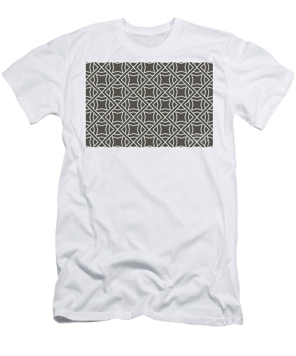 Brownish Gray and White Modern Cube Tile Pattern 2 Petite Pattern Minimal Graphic Designs T-Shirt