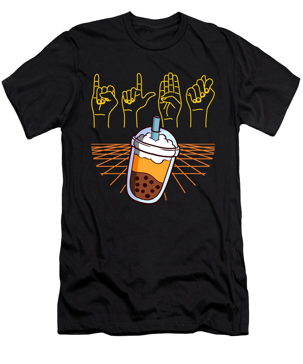 Bubble Tea I Love Boba Tea in Sign Language Bastav T-Shirt