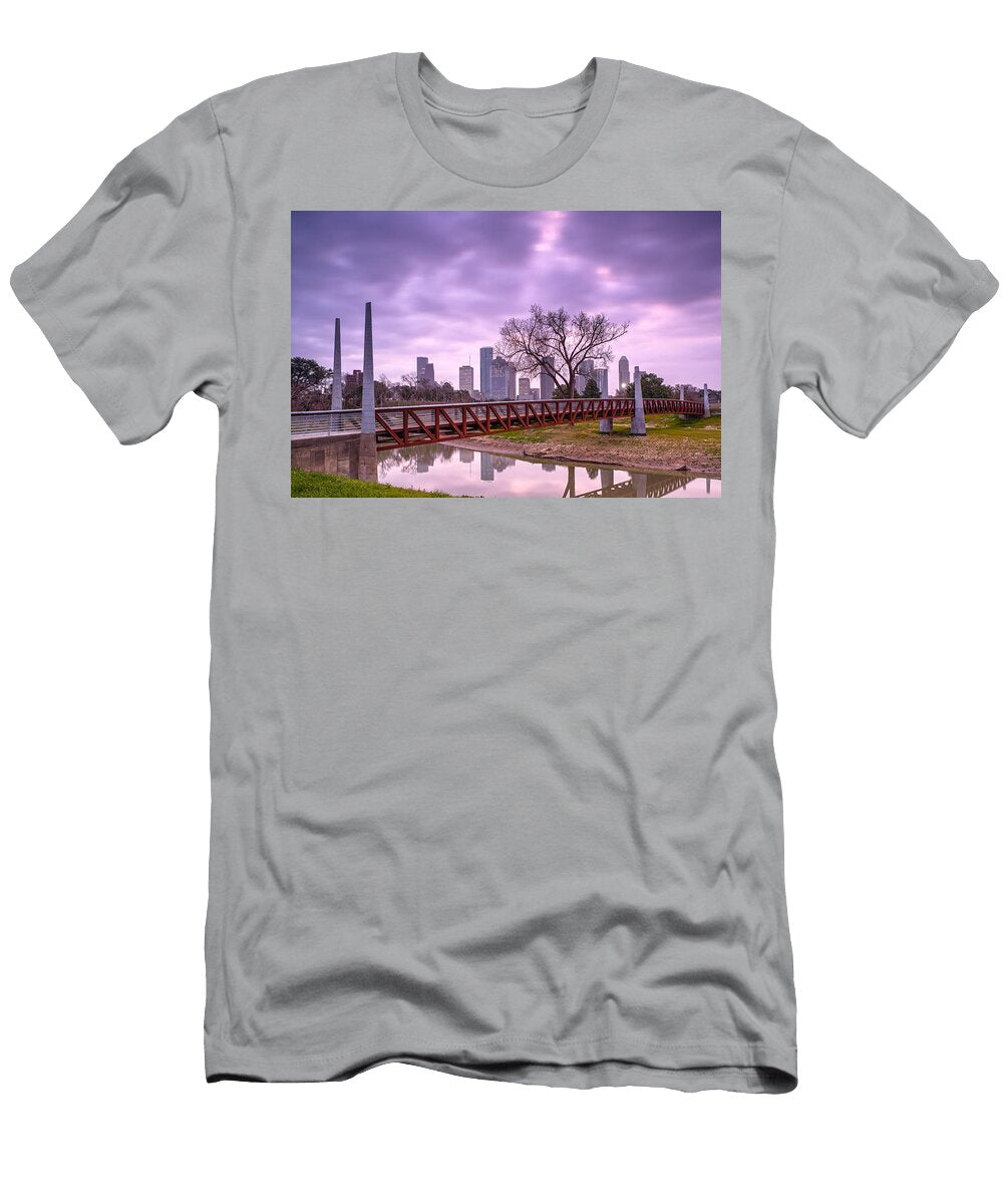 Buffalo Bayou Carruth Bridge and Downtown Houston Skyline Silvio Ligutti T-Shirt
