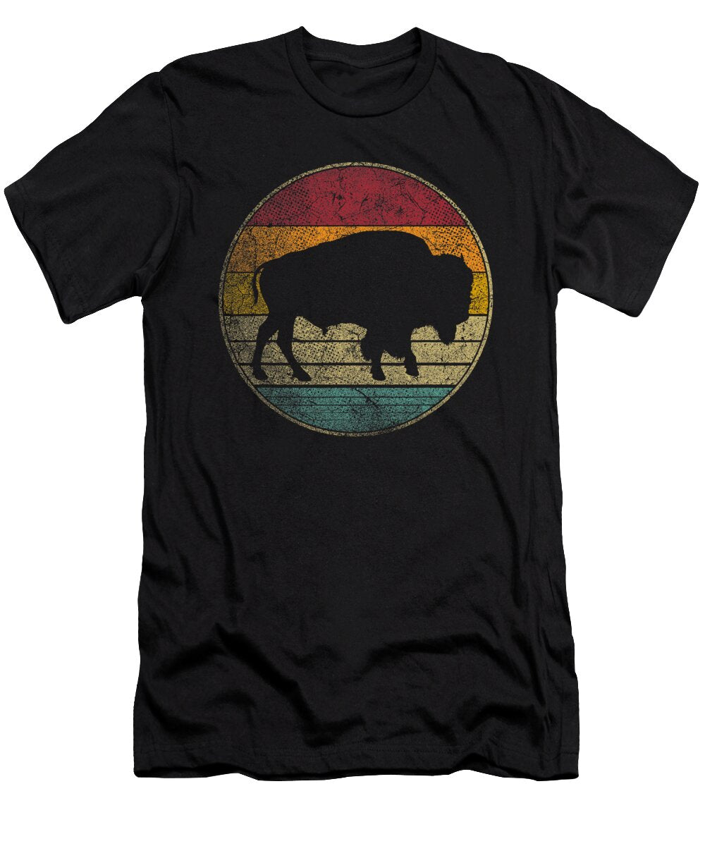 Buffalo Distressed Retro Bison Animal Lover Men Maisie Jackson T-Shirt