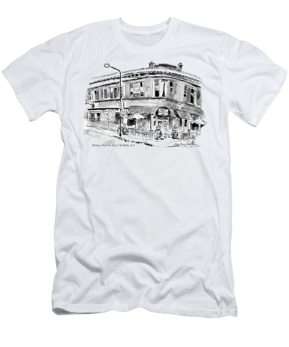 Buffalo Ny Breezy Burrito Bar Elmwood Avenue Mary Kunz Goldman T-Shirt