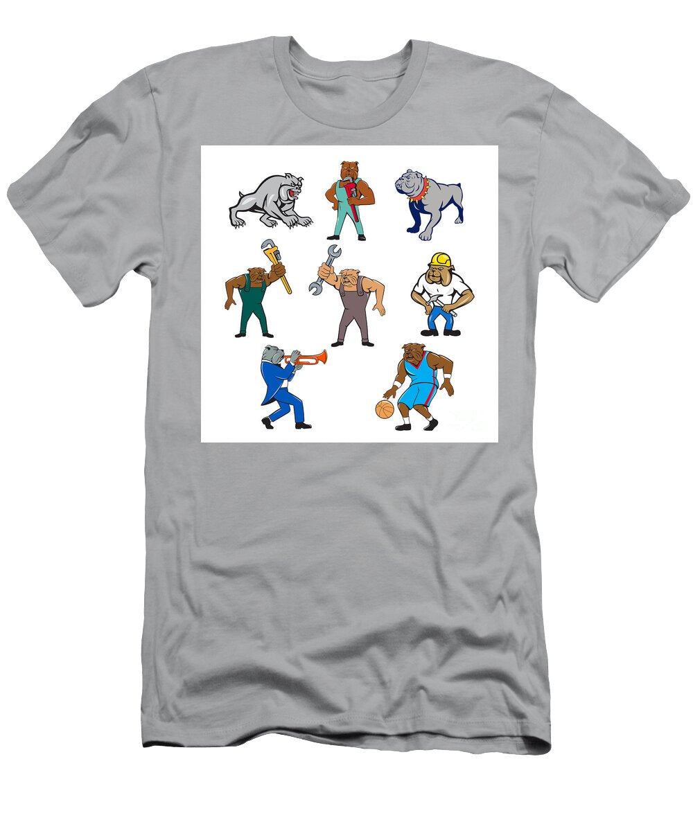 Bulldog Mascot Cartoon Set Aloysius Patrimonio T-Shirt