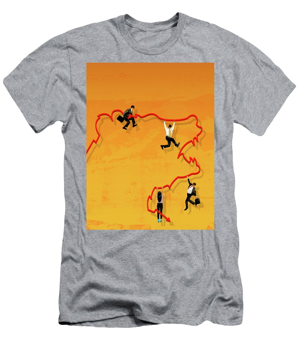 Business People Struggling to Hold Ikon Images T-Shirt