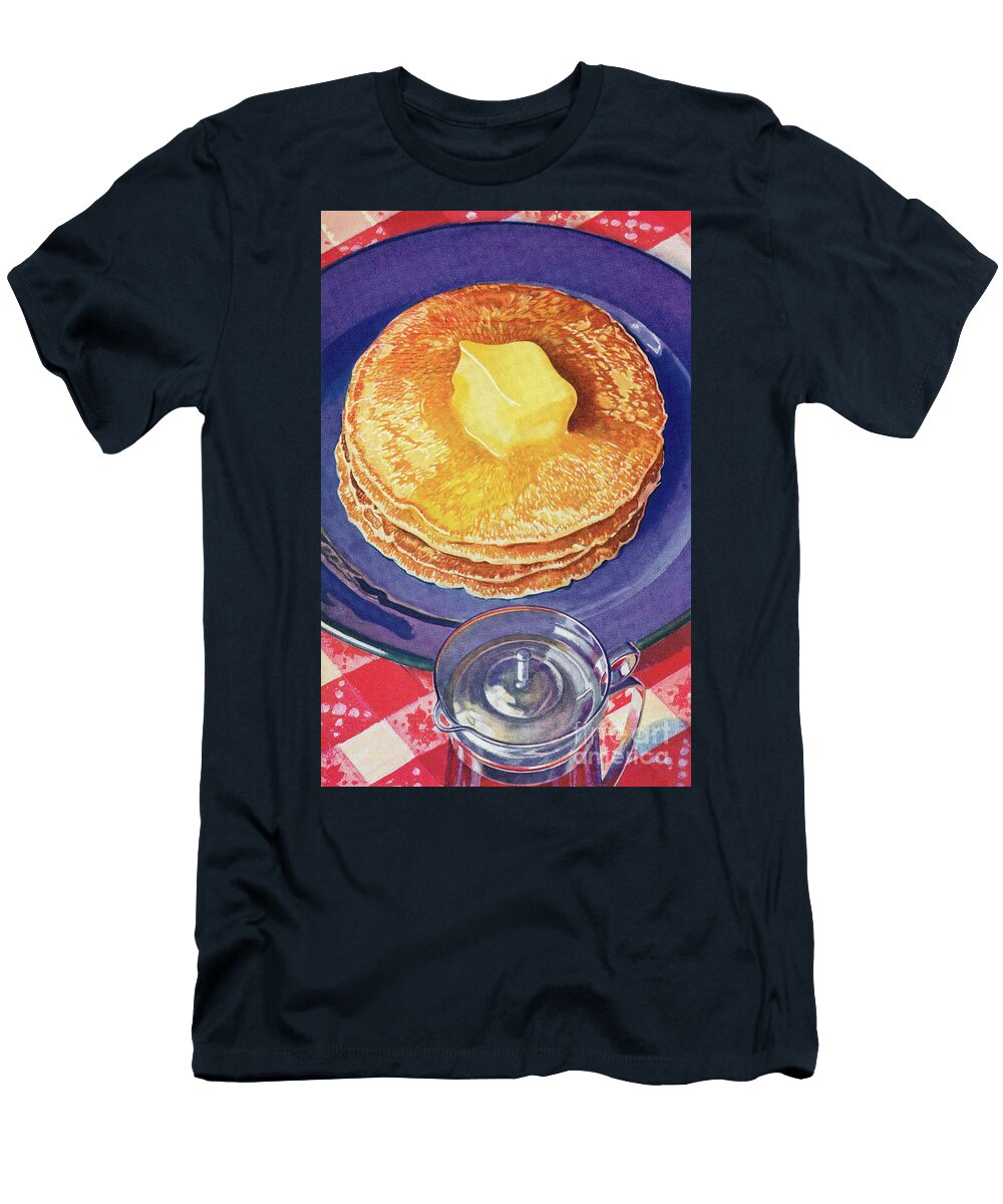 Butter Melting on a Stack of Pancakes 1935 Screen Print American School T-Shirt