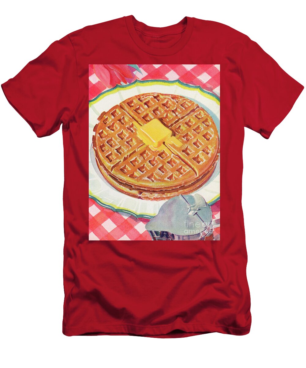 Butter Melting on a Stack of Waffles 1935 Screen Print American School T-Shirt