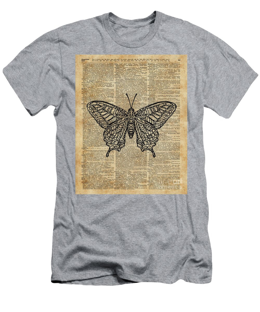 Butterfly Zentagle Vinatge Dictionary Art Joanna Kuch T-Shirt