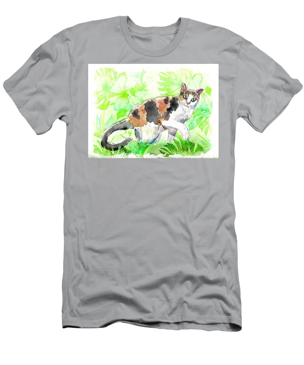Calico Cat in the Jungle Zelda Tessadori T-Shirt