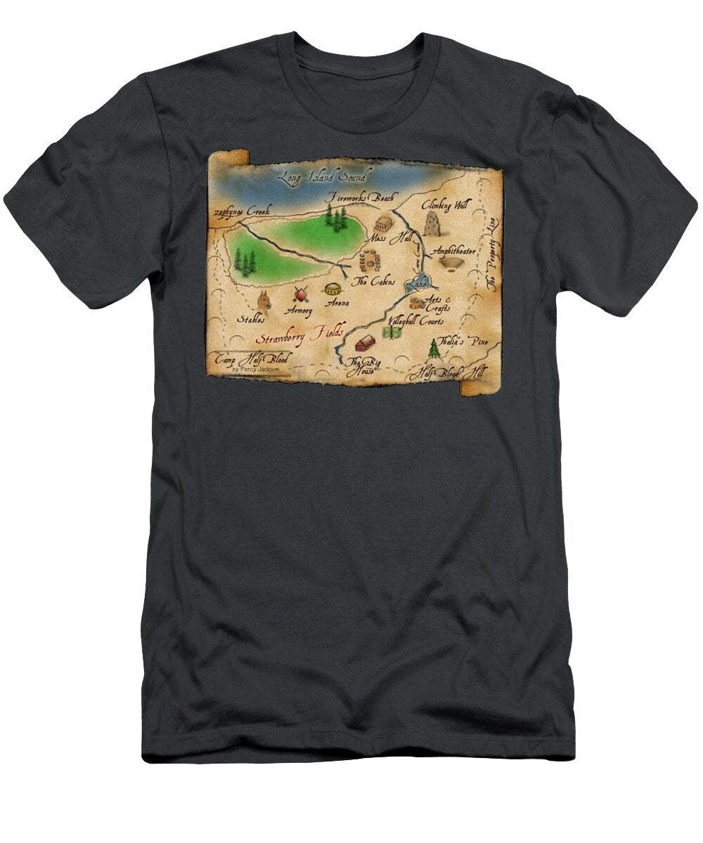 Camp Half Blood Map Marvin Carlock T-Shirt