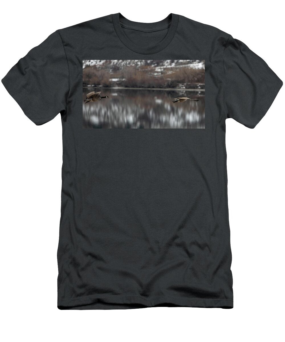 Canadian Geese on Landing Approach Michael Degrenier T-Shirt