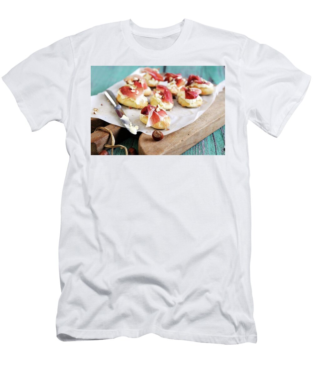 Canaps with Cream Cheese and Smoked Italian Ham Mario Matassa T-Shirt