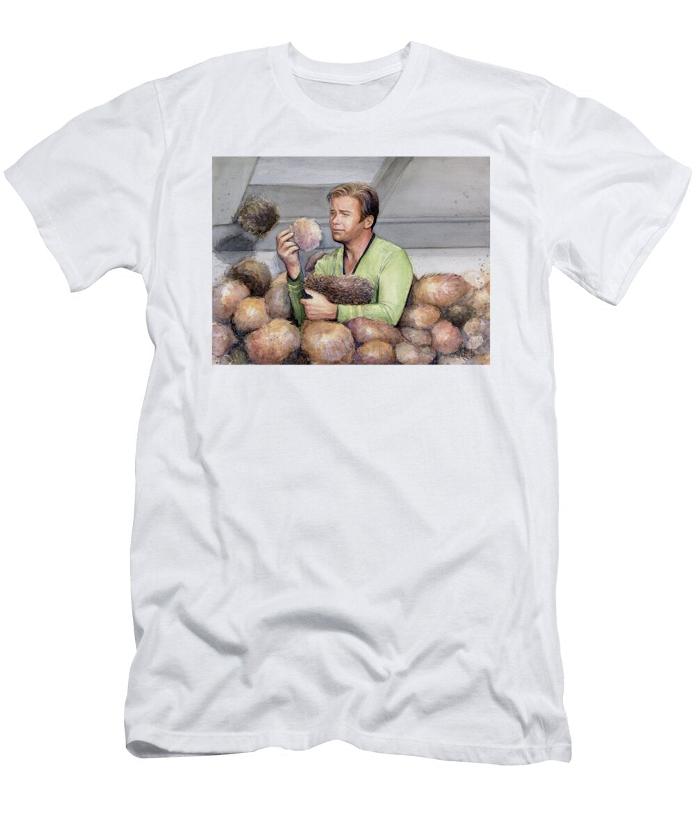 Captain Kirk and Tribbles Olga Shvartsur T-Shirt