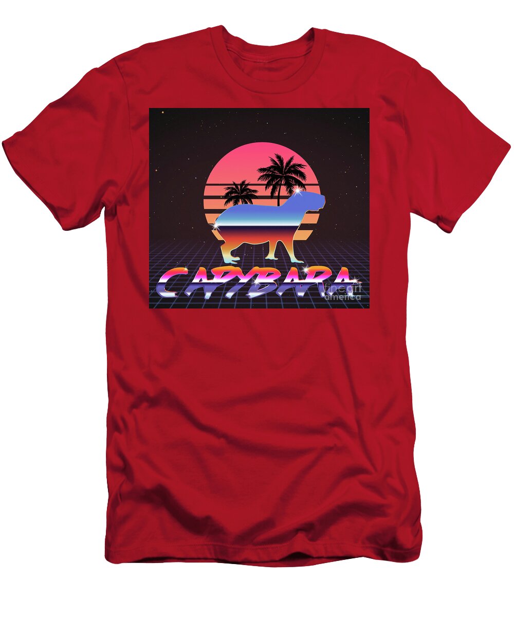 Capybara Retrowave Kri Lu T-Shirt