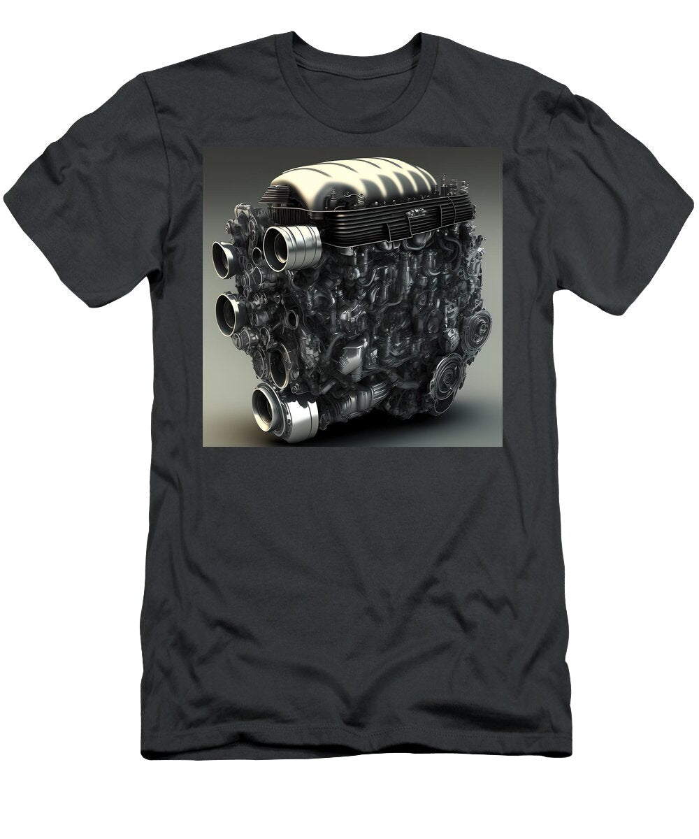 Car Engine Gearbox Generative Ai Illustration Miroslav Nemecek T-Shirt