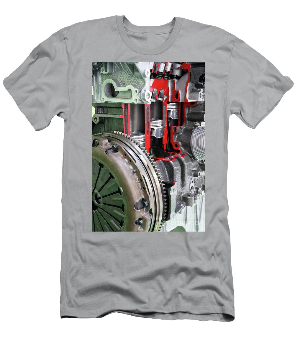 Car Engine Pistons and Valves Close Up Goce Risteski T-Shirt