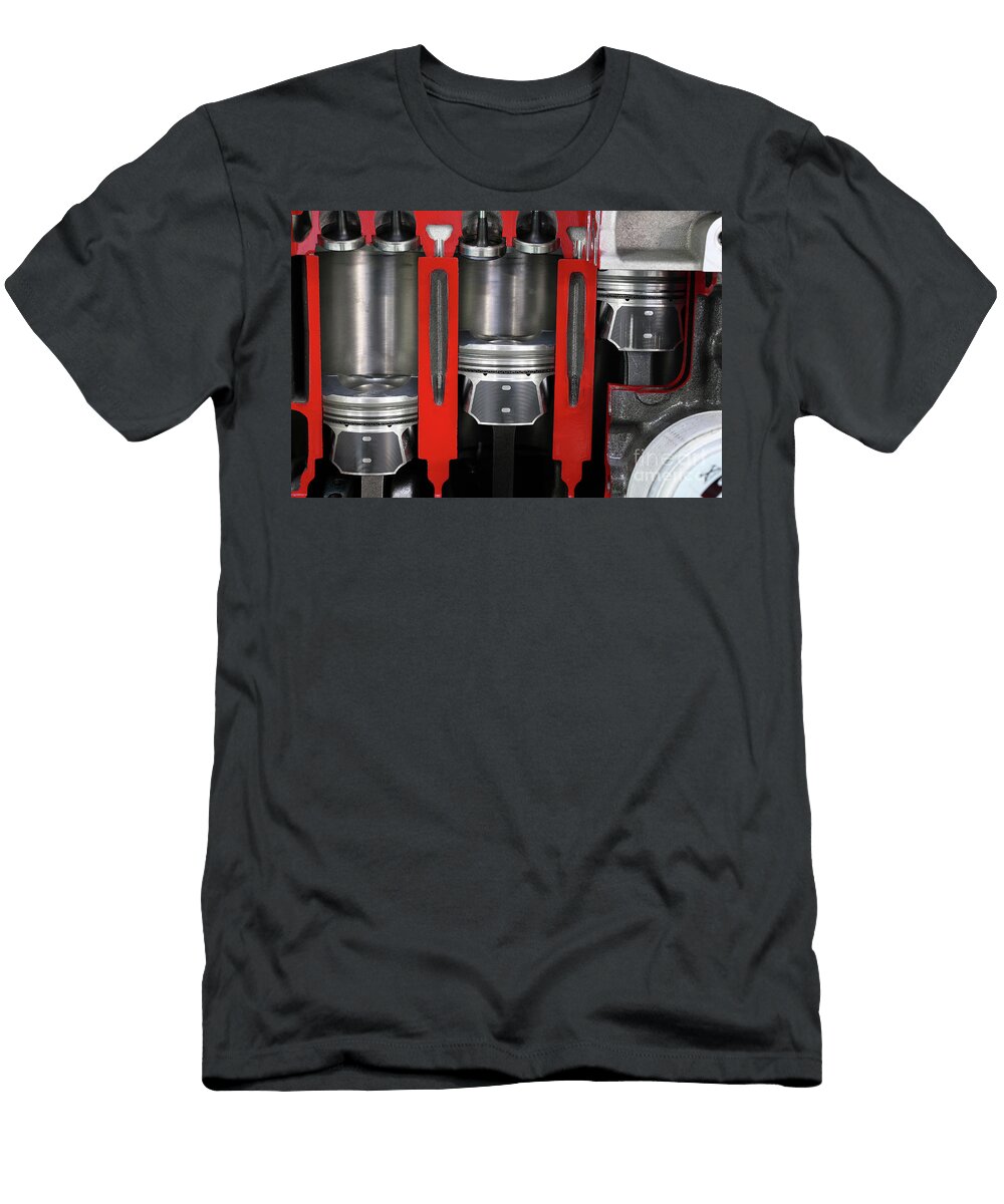 Car Engine Pistons and Valves Detail Goce Risteski T-Shirt