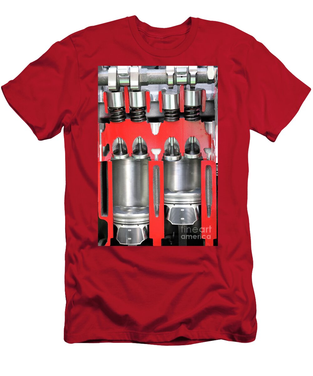Car Engine Pistons and Valves Goce Risteski T-Shirt