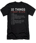 Car Enthusiast 10 Things I Want in Life Jacob Zelazny T-Shirt