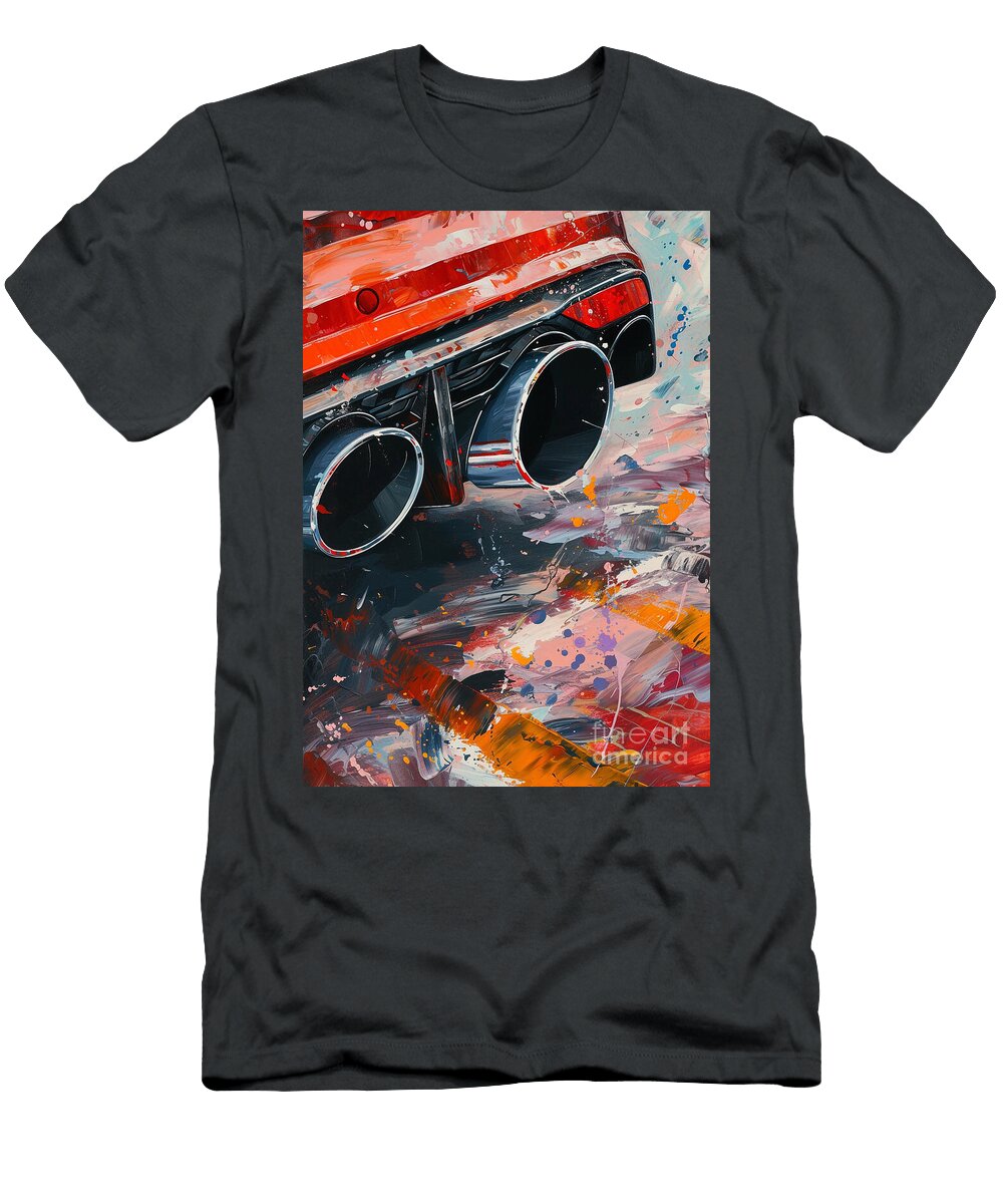 Car Graphic Close Up of Rs4 Quad Exhaust Tips Garage Mancave Destiney Sullivan T-Shirt