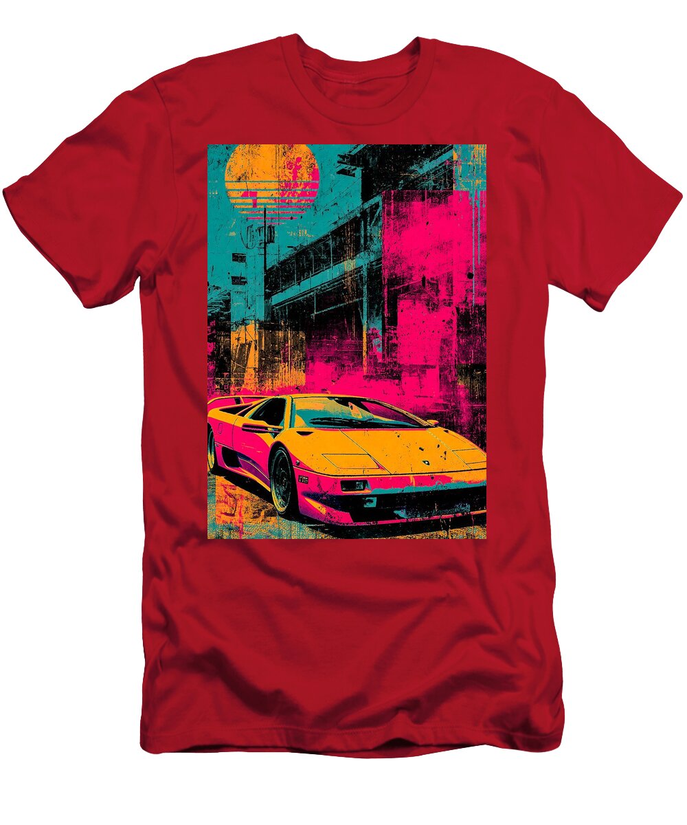 Car Lamborghini Diablo Iconic Supercar Classic Urban City Hollie Love T-Shirt