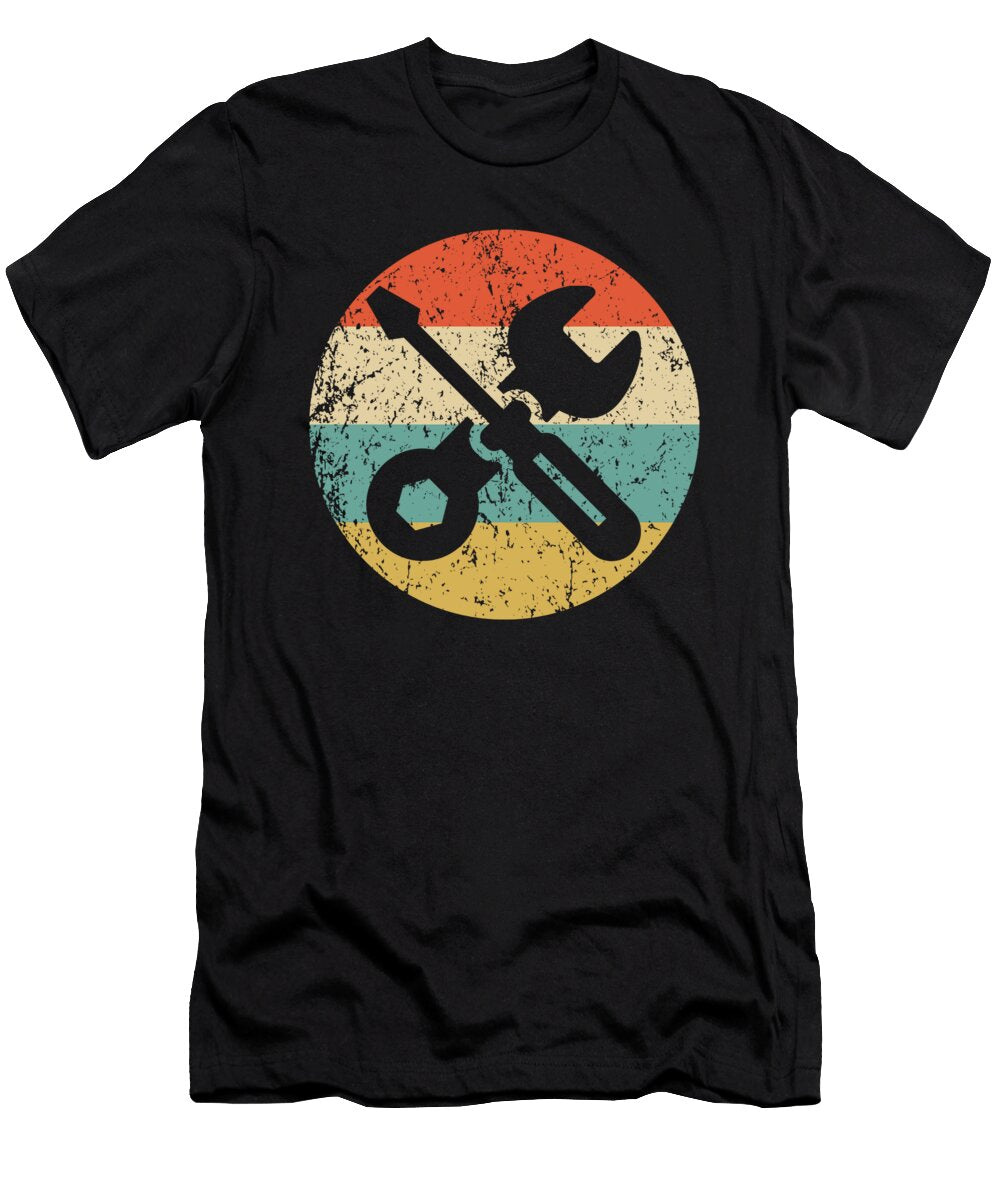 Car Mechanic Retro Screwdriver Wrench Circle Icon Kevin Garbes T-Shirt