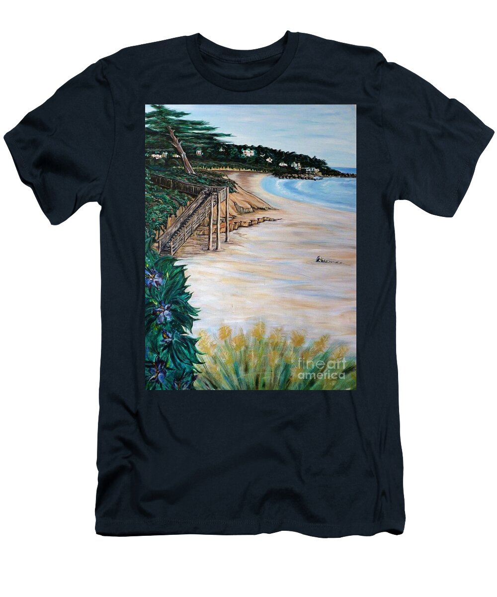 Carmel Beach Ca Cat Pancake T-Shirt