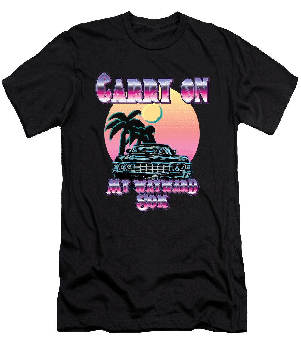 Carry on My Wayward Son Retro Vintage Impala Legend Synthwave Szabo Zoltan Attila T-Shirt