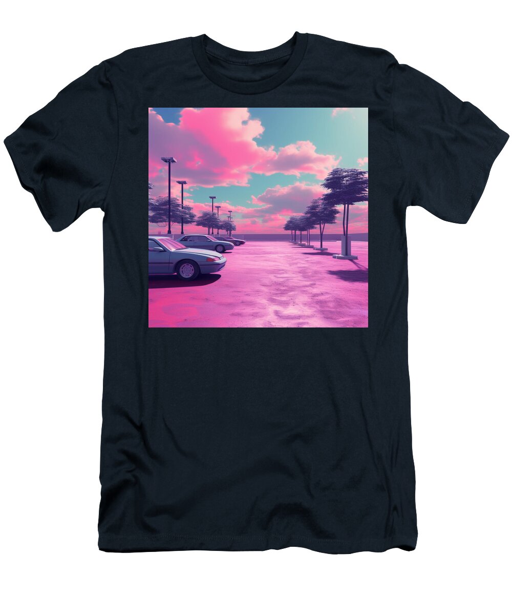 Cars Parked Under a Vibrant Pink Sky Testa Arduino T-Shirt