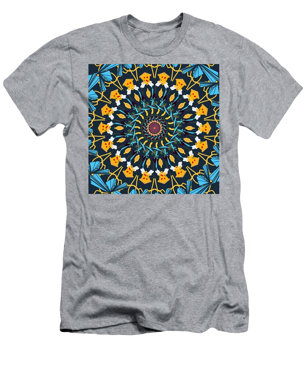 Cartoon Mandala Food Sacred Geometry Rachel Wilhite T-Shirt