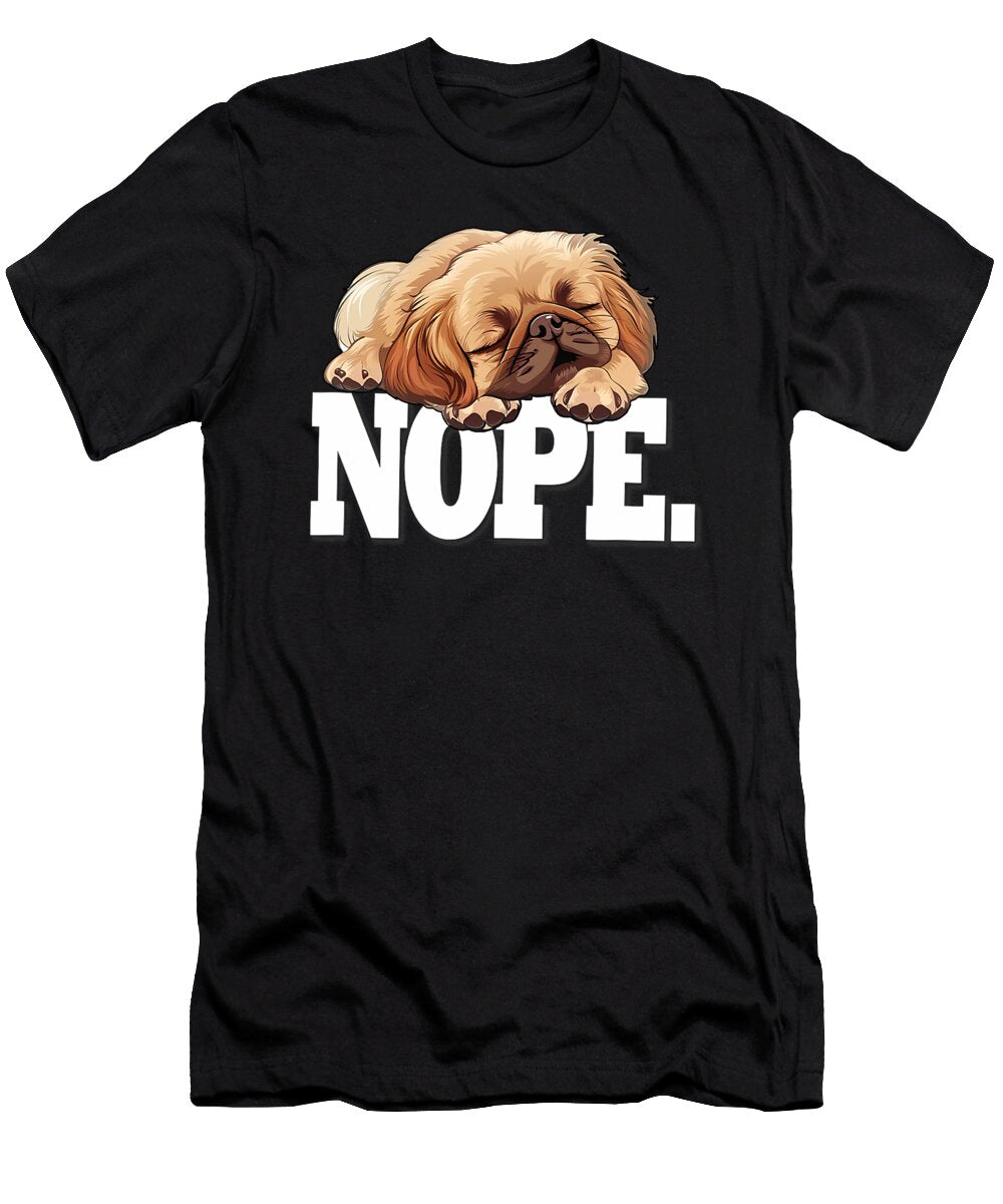 Cartoon Napping Nope Pekingese Lover Yah Lishr T-Shirt
