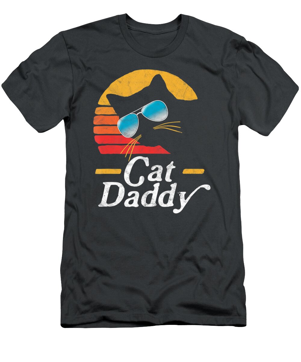 Cat Daddy Vintage 80s Style Cat Retro Sunglasses Distressed Ngu Thuc Ly T-Shirt
