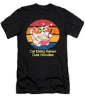 Cat Eating Ramen Cute Noodles Funny Ade Sohib T-Shirt