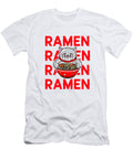 Cat Eating Ramen Noodles Bowl Kathleen Sartoris T-Shirt