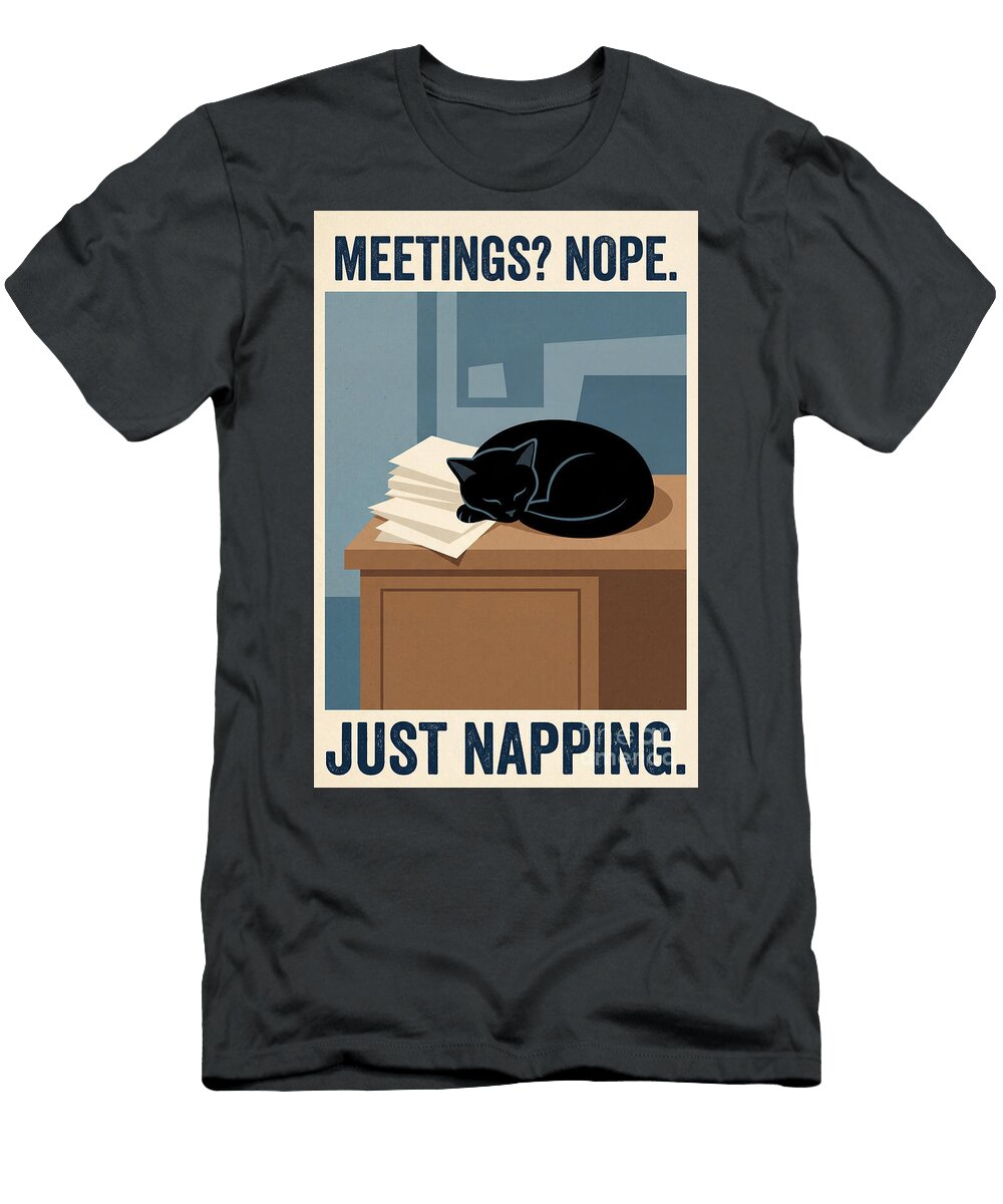 Cat Napping on Desk Carlos V T-Shirt