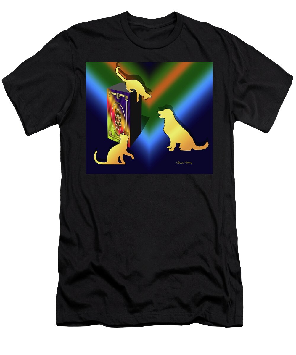 Cat on a Box Dark Chuck Staley T-Shirt