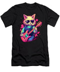 Cat Playing Guitar Synthwave Guitarist Kitty Orgence Matungwa T-Shirt