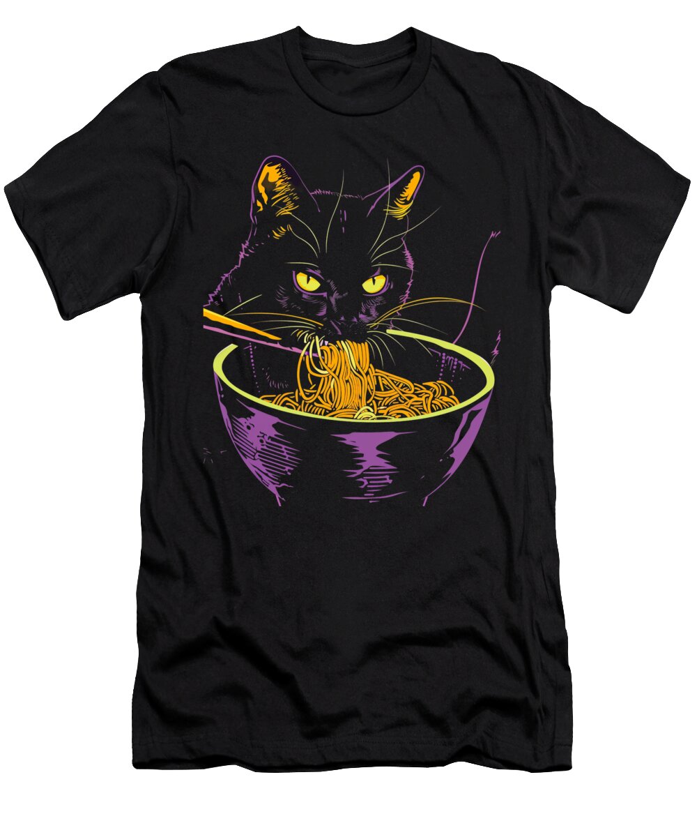 Cat Ramen Noodle Nirvana Rush T-Shirt