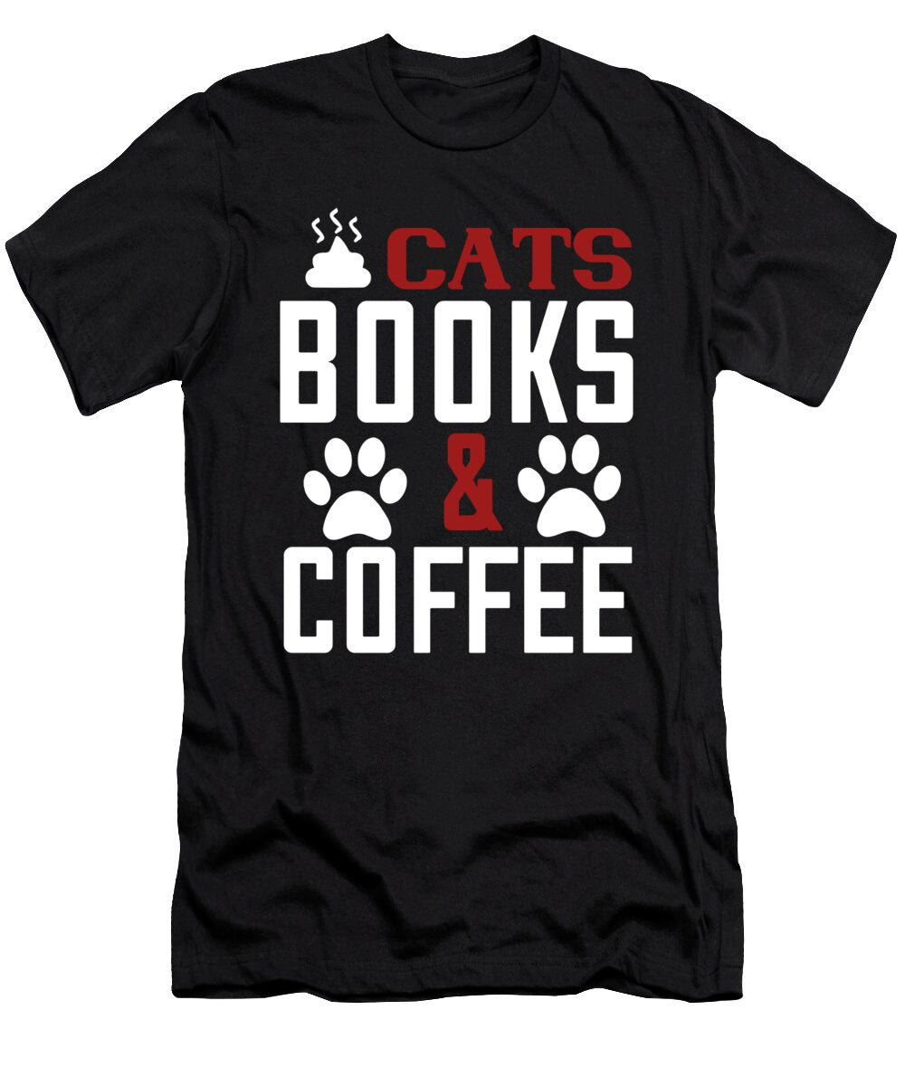 Cats Books and Coffee Jacob Zelazny T-Shirt